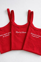Personalized Embroidered Tank Top, Custom Embroidery Crop top Mrs Bride gift, Bachelorette party idea