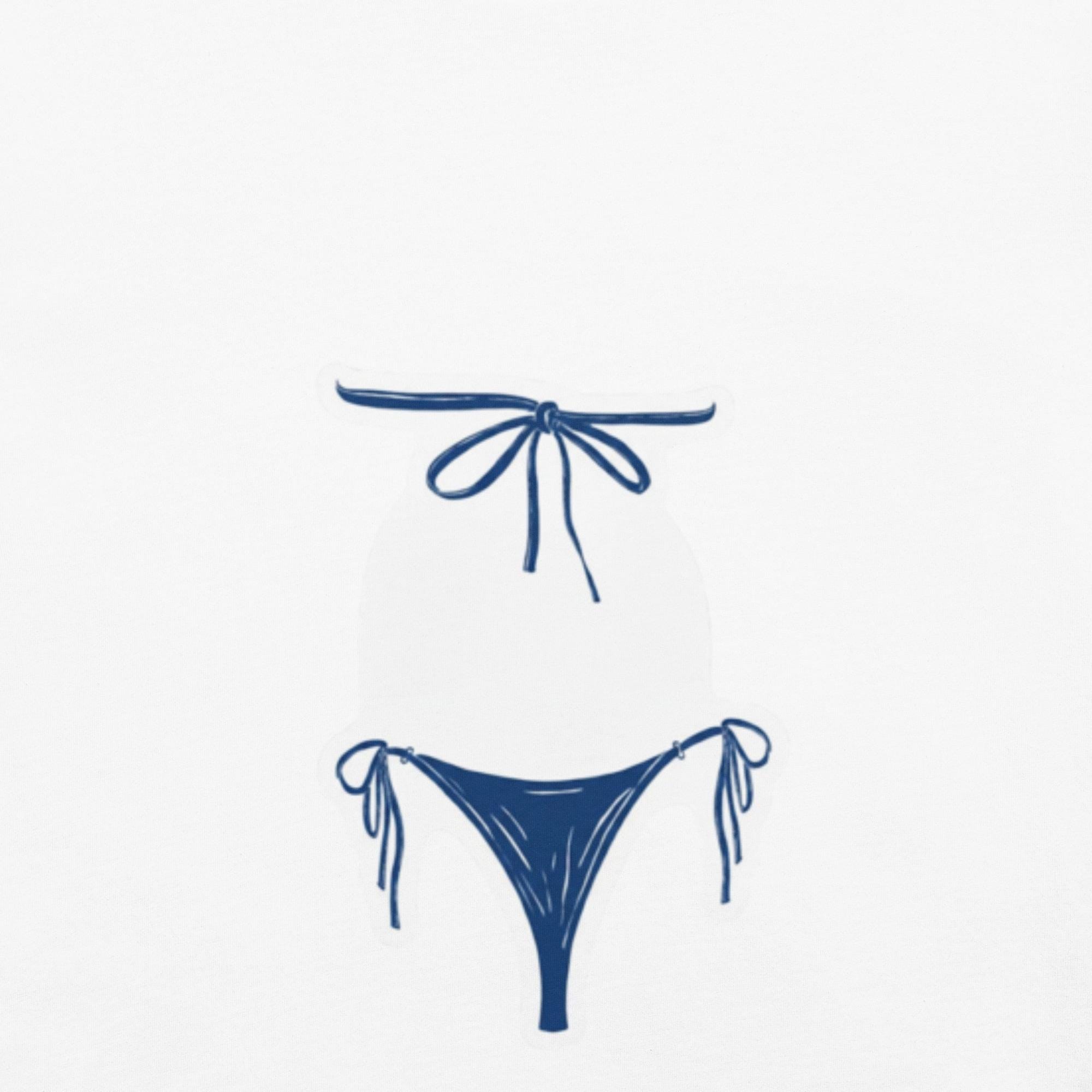 Bikini T-Shirt | Funny Summer Beach Cover Up | Cute Body Illusion Tee | Y2K Sketch Graphic Top | Bachelorette & Pool Party Shirt