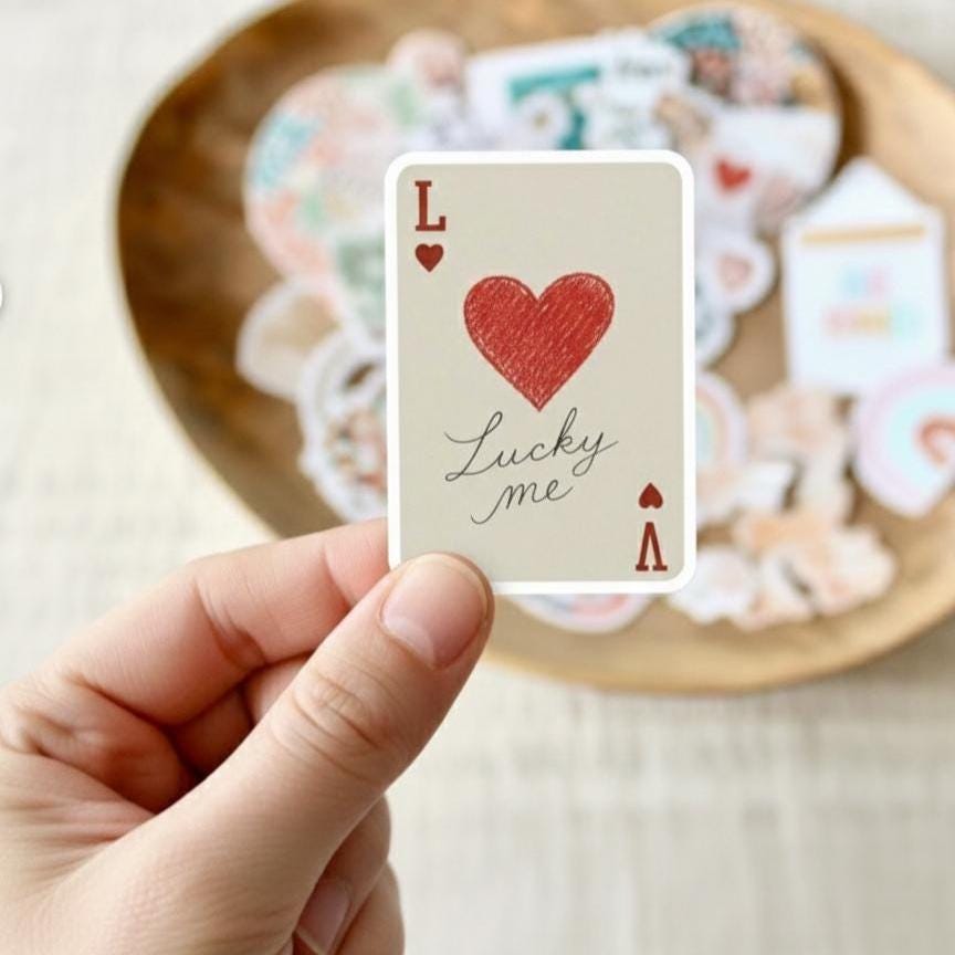 Ace of Hearts Sticker – Lucky Playing Card Vinyl, Red Heart Design