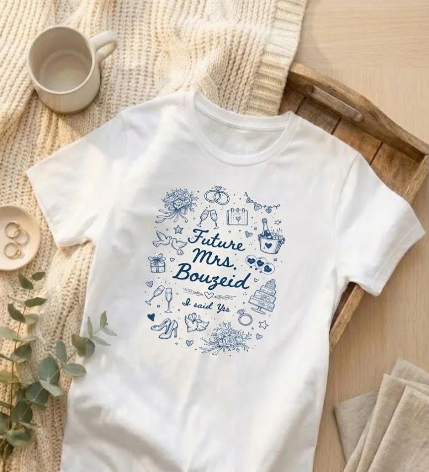 Future Mrs. Personalized T-Shirt – Something Blue Bridal Shower Gift