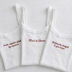 Personalized Embroidered Tank Top, Custom Embroidery Crop top Mrs Bride gift, Bachelorette party idea